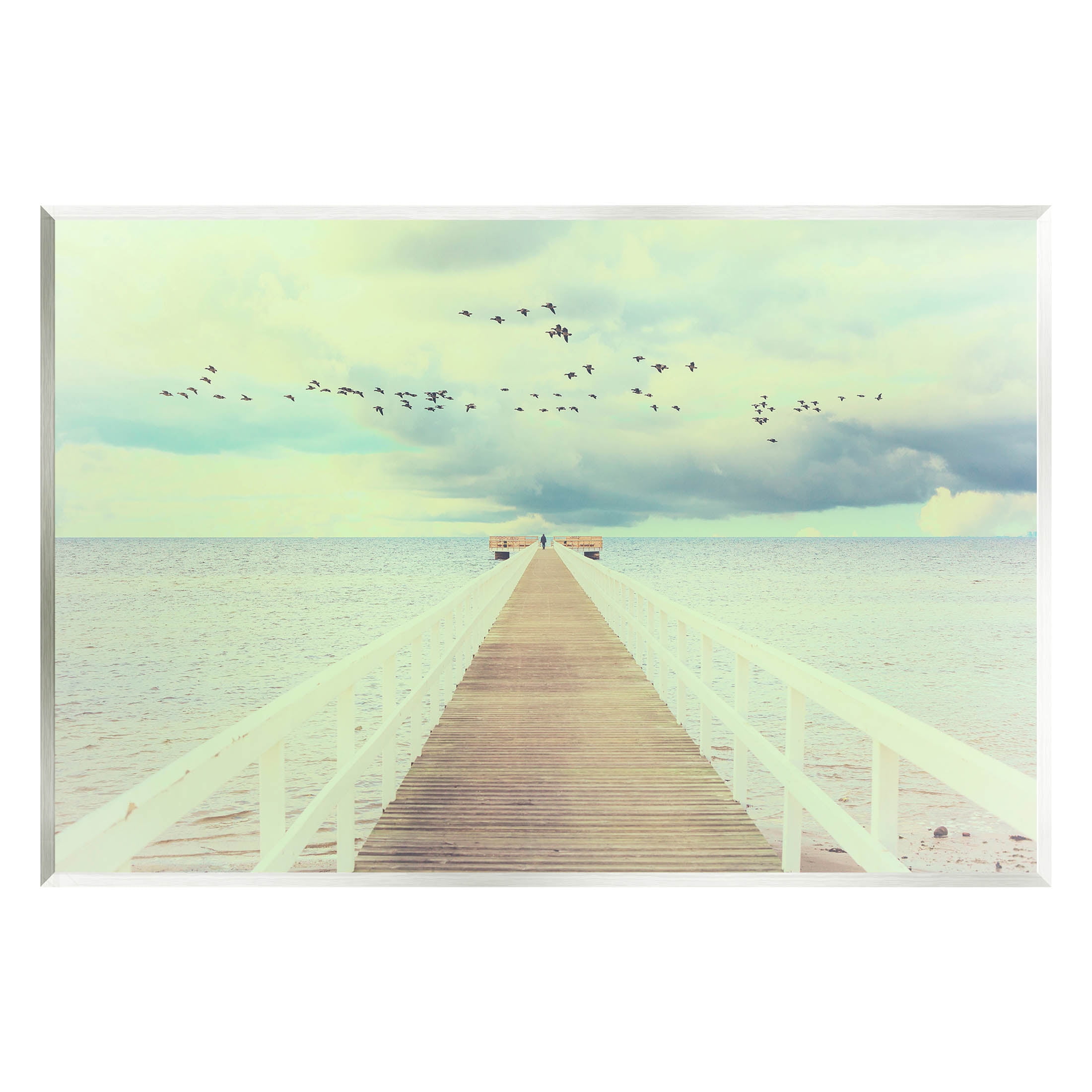 Distant Dock Peaceful Coast Shore Coastal Photograph Unframed Art Print Wall Art