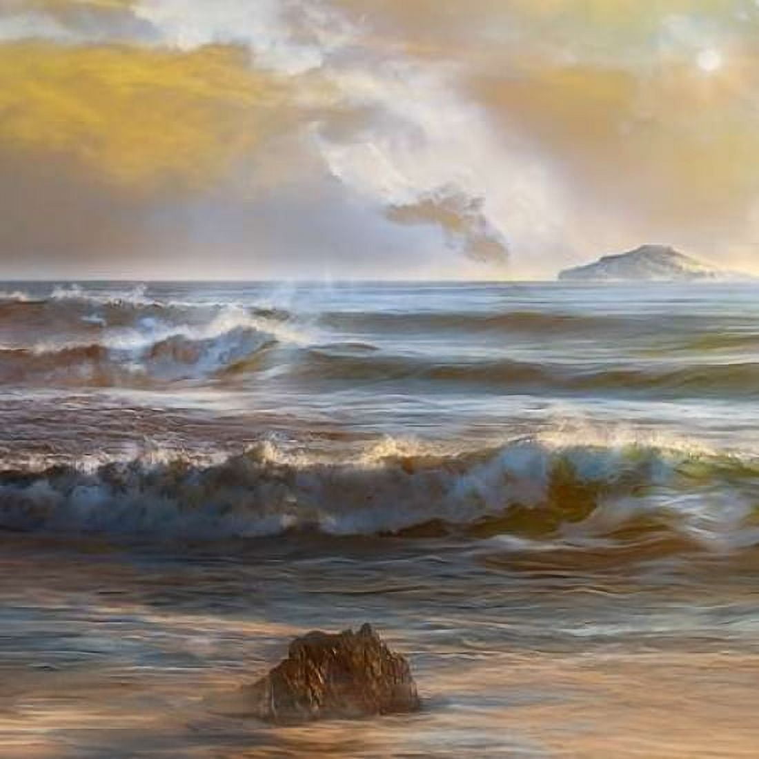 Distant Island Canvas Art - Mike Calascibetta (24 x 24)