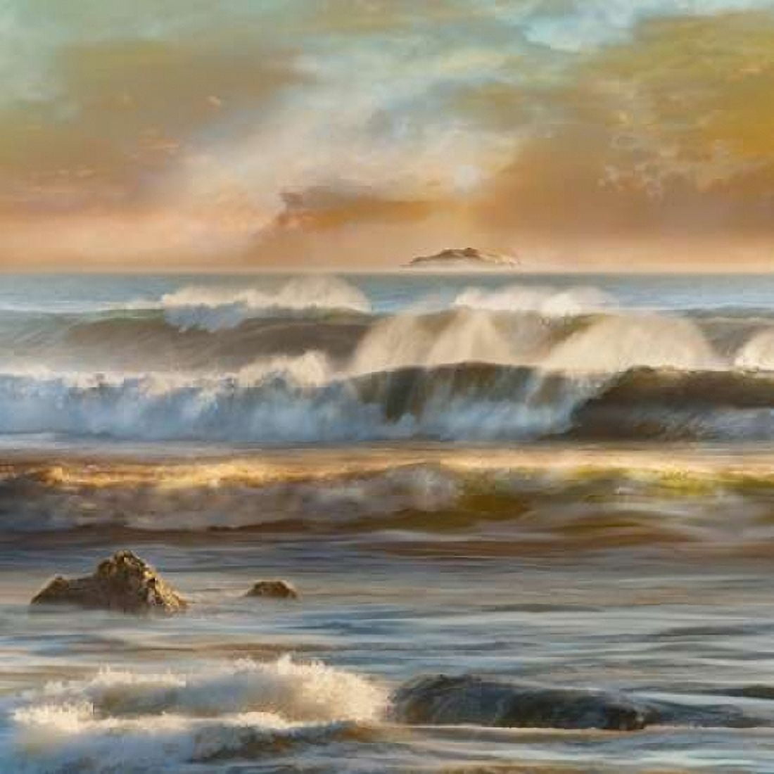 Distant Island Canvas Art - Mike Calascibetta (24 x 24)