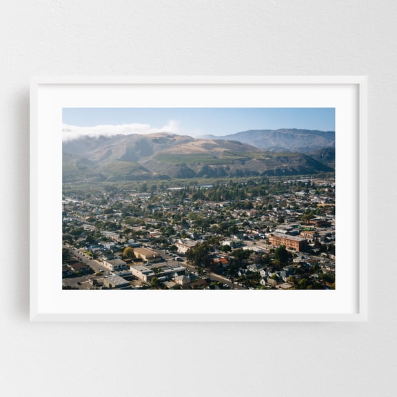 Distant Mountains from Grant Park 02 - Ventura California Photography White Framed Wall Art Print 12 x 18 inches