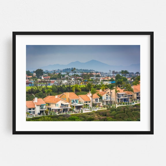 Distant Mountains from Hilltop Park - California Photography Black Framed Wall Art Print 20 x 30 inches