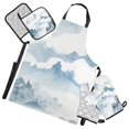 thumbnail image 1 of Distant Mountains in Cloud 5 Pcs Kitchen Set Heat Resistant Oven Mitts and Non-Slip Pot Holders with Adjustable Cooking Apron, 1 of 6