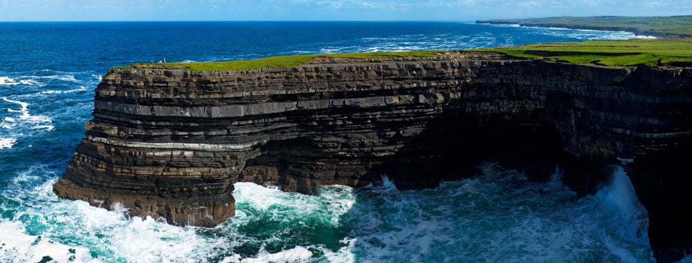 Distant Sea anglers on Downpatrick Head County Mayo Republic of Ireland Canvas Art - Panoramic Images (36 x 12)