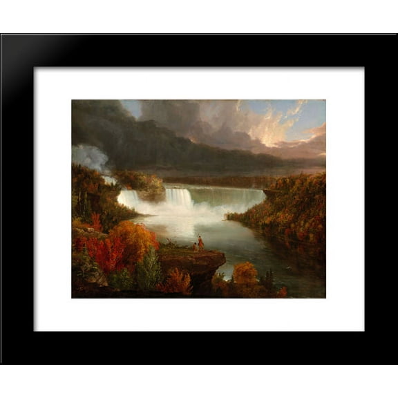 Distant View of Niagara Falls 20x24 Framed Art Print by Thomas Cole