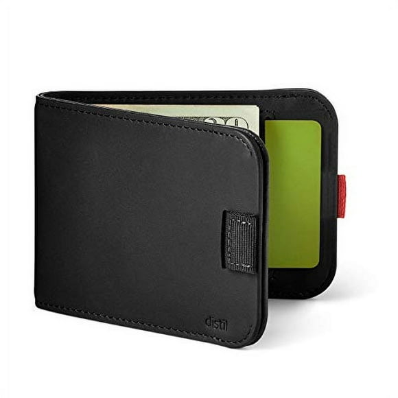 Distil Union Wally | Slim Bifold Wallets for Men – Minimalist Bifold Wallets with Money Clip (Black - RFID, Version 5.0)