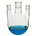 thumbnail image 1 of Distillation Flask with 3 Parallel Necks, 500ml Capacity, 24/29 Center Socket, 19/26 Side Sockets, Interchangeable Ground Joints, Borosilicate Glass - Eisco Labs, 1 of 1