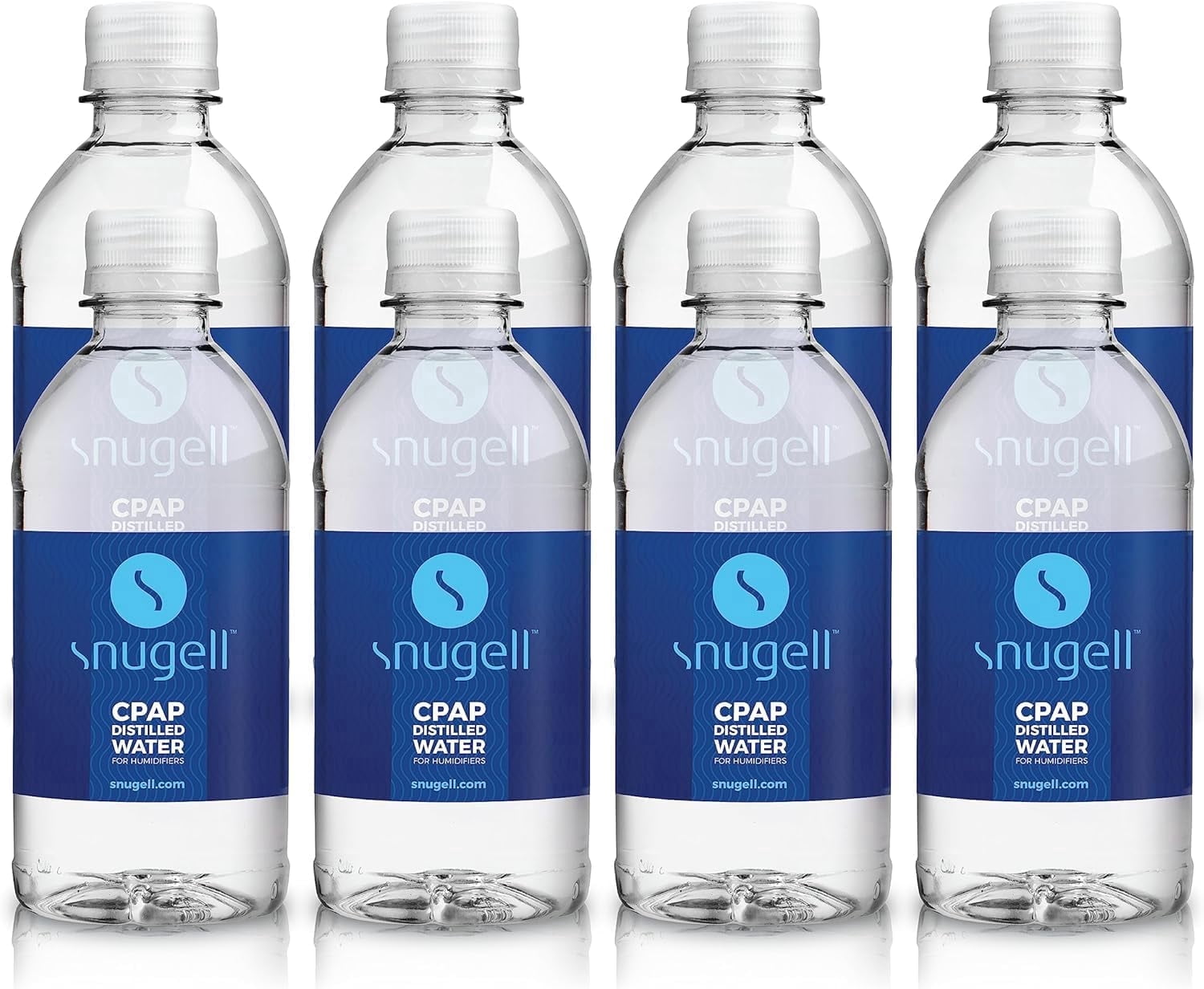 Distilled Water for CPAP Machines by Snugell (8-Pack, 12 oz) – Up to 12 Days Supply – Compact, Travel-Friendly, Clean and Multi-Use