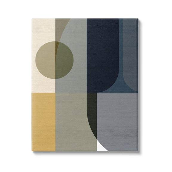 Distinct Geometric Layered Shapes Abstract Graphic Art Gallery Wrapped Canvas Print Wall Art