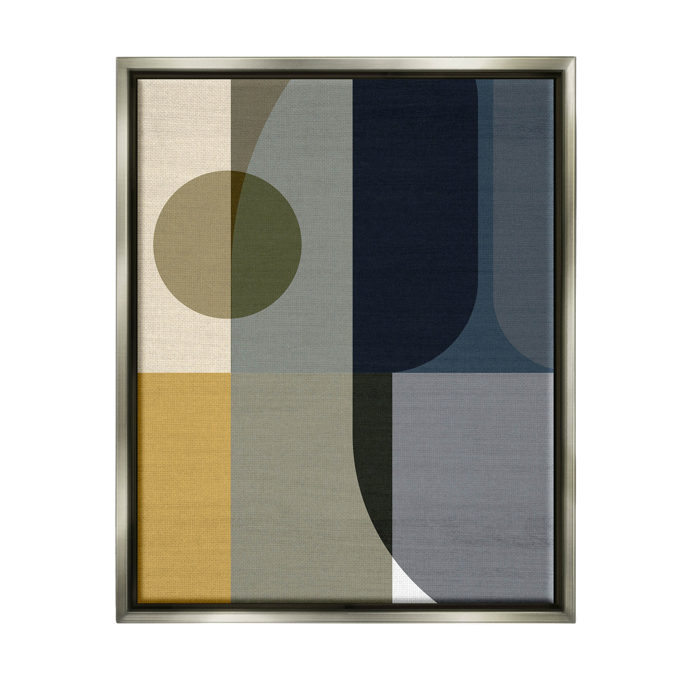 Distinct Geometric Layered Shapes Abstract Graphic Art Luster Gray Framed Art Print Wall Art