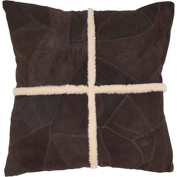 Distinct Patchwork Leather Pillow Cover