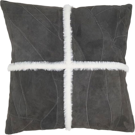 Distinct Patchwork Leather Pillow Cover