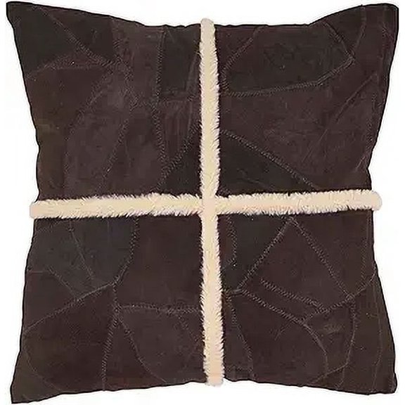 Distinct Patchwork Leather Poly Filled Pillow