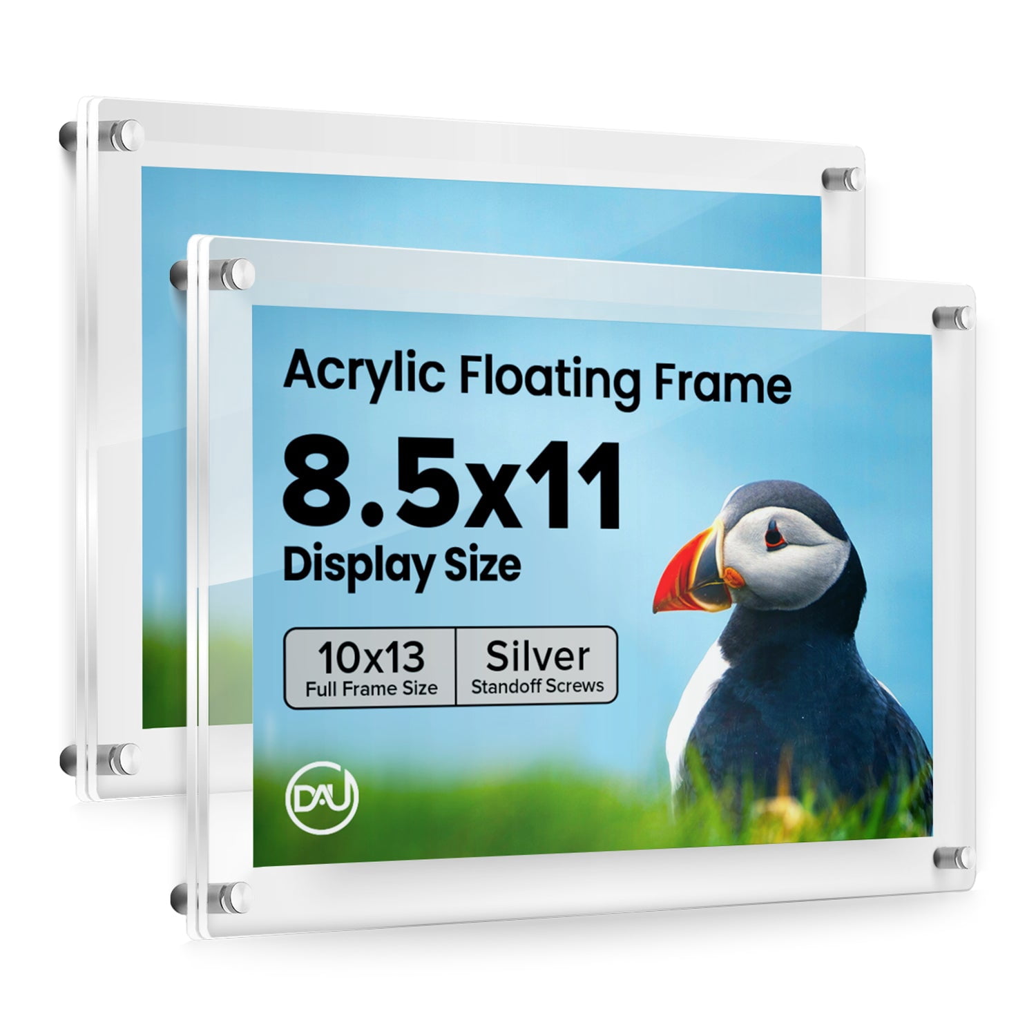 DistinctAndUnique Floating Acrylic Picture Frame for 8.5 x 11 in Photo ...