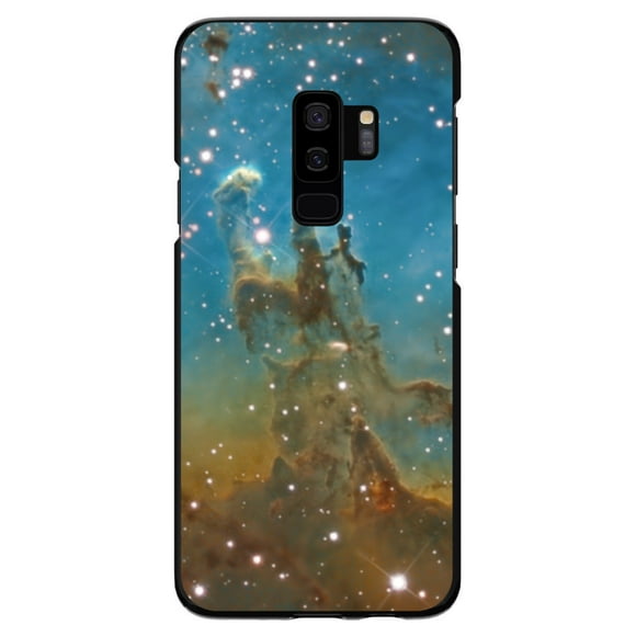 DistinctInk Case for Samsung Galaxy S9 PLUS (6.2" Screen) - Custom Ultra Slim Thin Hard Black Plastic Cover - Eagle Nebula Blue Green - Show Your Love of Astronomy