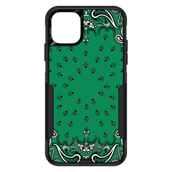 DistinctInk OtterBox Commuter Custom Case for Apple iPhone 11 (6.1" Screen) - Green, Black, White - Lightweight Grip