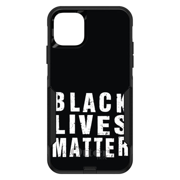 DistinctInk OtterBox Commuter Custom Case for Apple iPhone 11 (6.1" Screen) - Black Lives Matter - Tempered Glass Back