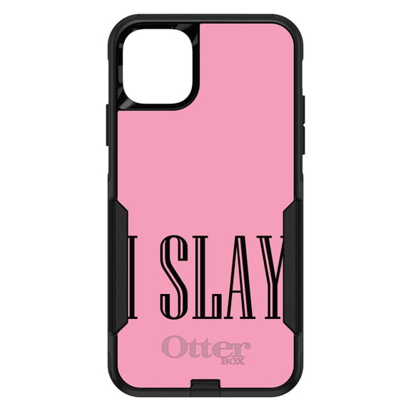 DistinctInk OtterBox Commuter Custom Case for Apple iPhone 11 (6.1" Screen) - Black Pink "I Slay - Raised Bezel Screen Guard