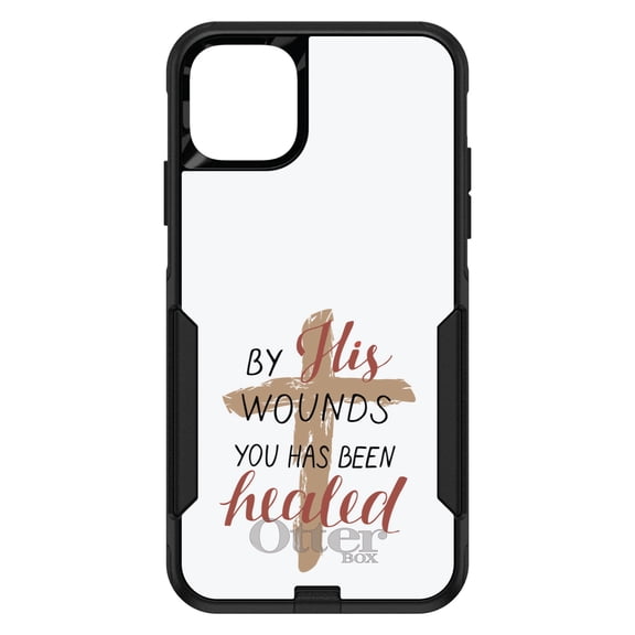DistinctInk OtterBox Commuter Custom Case for Apple iPhone 11 (6.1" Screen) - Cross - Tempered Glass Back