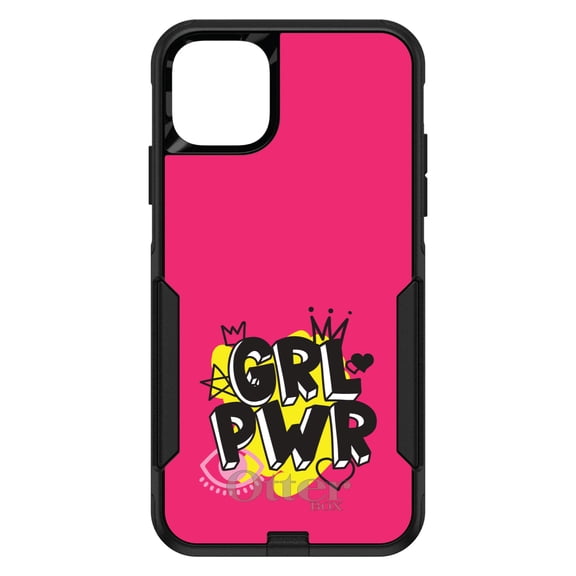 DistinctInk OtterBox Commuter Custom Case for Apple iPhone 11 (6.1" Screen) - Pink Yellow Black - Lightweight Grip