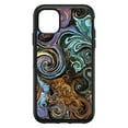 thumbnail image 1 of DistinctInk Case for iPhone 11 (6.1" Screen) - OtterBox Symmetry Custom Black Case - Gold Brown Black Blue Abstract Swirls - Abstract Swirls, 1 of 2