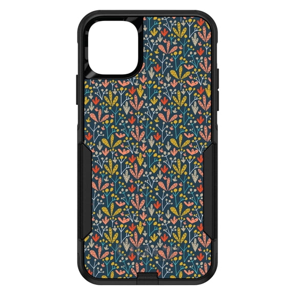 DistinctInk OtterBox Commuter Custom Case for Apple iPhone 11 (6.1" Screen) - Navy Yellow Teal - Shockproof Protection