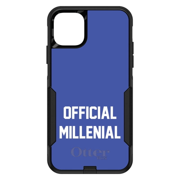 DistinctInk OtterBox Commuter Custom Case for Apple iPhone 11 (6.1" Screen) - Blue & White - Slim Profile Design