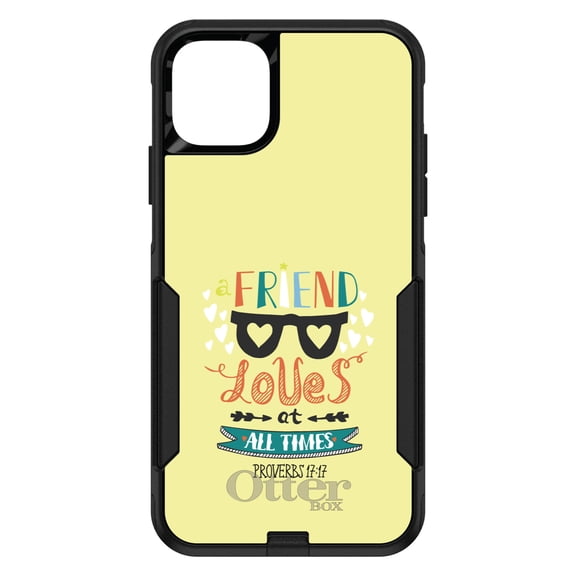 DistinctInk OtterBox Commuter Custom Case for Apple iPhone 11 (6.1" Screen) - A Friend Loves at All Times - Slim Profile Design