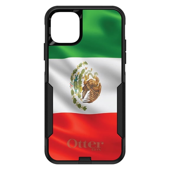 DistinctInk OtterBox Commuter Custom Case for Apple iPhone 11 (6.1" Screen) - Red White Green Mexican Flag Mexico - Lightweight Grip