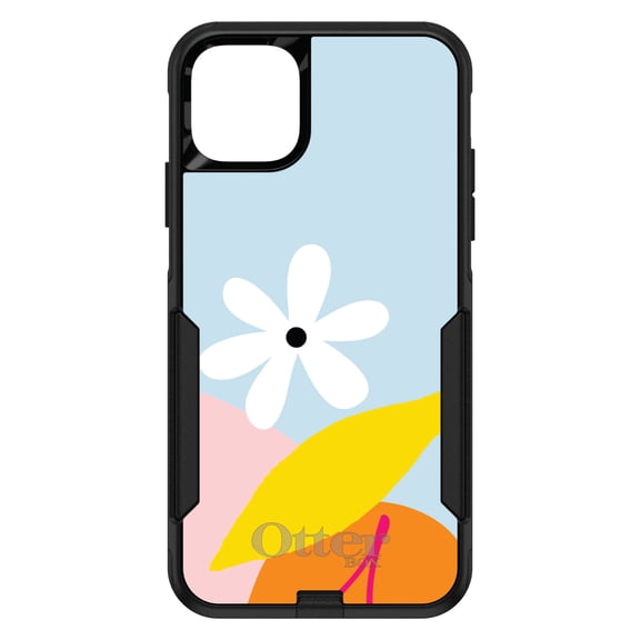 DistinctInk Case for iPhone 11 (6.1" Screen) - OtterBox Commuter Custom Black Case - Summer Vibes Bold Cherry Pink Orange Yellow