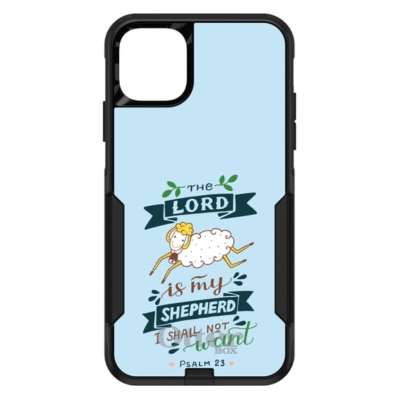 DistinctInk OtterBox Commuter Custom Case for Apple iPhone 11 (6.1" Screen) - The Lord is My Shepherd I Shall Not Want - Lightweight Grip