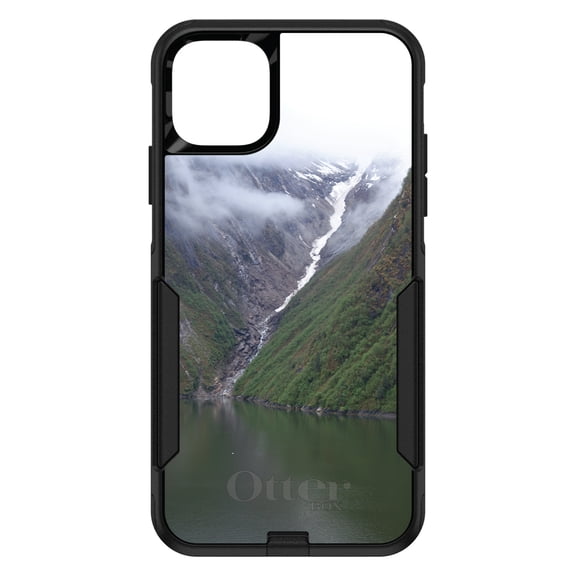 DistinctInk OtterBox Commuter Custom Case for Apple iPhone 11 (6.1" Screen) - Tracy Arm Fjord Waterfall - Wireless Charging Compatible