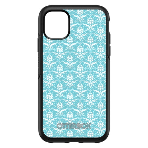 DistinctInk OtterBox Symmetry Custom Case for Apple iPhone 11 (6.1" Screen) - Floral Damask Pattern - Shockproof Protection