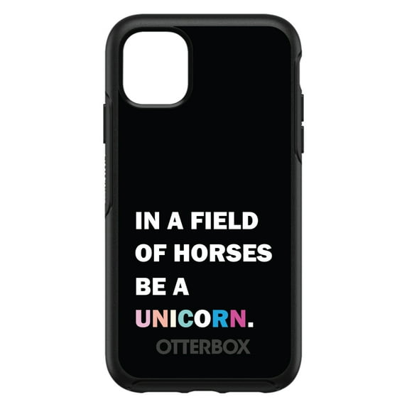 DistinctInk OtterBox Symmetry Custom Case for Apple iPhone 11 (6.1" Screen) - Rainbow - Tempered Glass Back