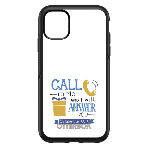 DistinctInk OtterBox Symmetry Custom Case for Apple iPhone 11 (6.1" Screen) - Call to Me and I Will Answer - Lightweight Grip