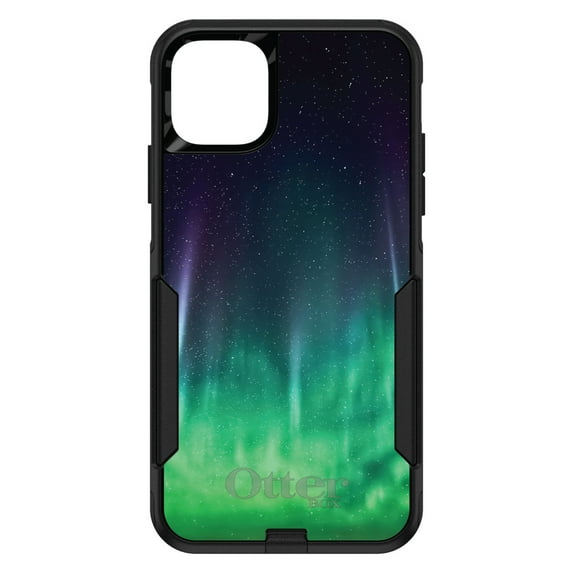 DistinctInk OtterBox Commuter Custom Case for Apple iPhone 11 Pro (5.8" Screen) - Aurora Borealis Northern Lights - Raised Bezel Screen Guard