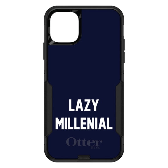 DistinctInk OtterBox Commuter Custom Case for Apple iPhone 11 Pro (5.8" Screen) - Navy & White - Raised Bezel Screen Guard