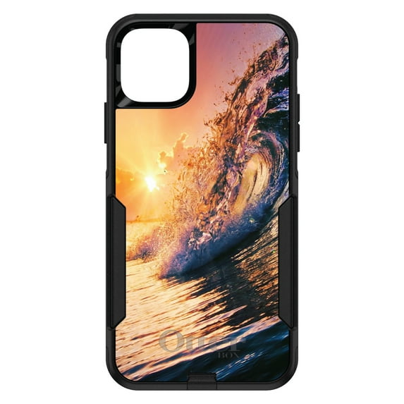 DistinctInk OtterBox Commuter Custom Case for Apple iPhone 11 Pro (5.8" Screen) - Ocean Wave Sunset - Slim Profile Design