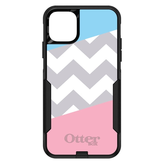 DistinctInk OtterBox Commuter Custom Case for Apple iPhone 11 Pro (5.8" Screen) - Chevron Stripes Pattern - Lightweight Grip