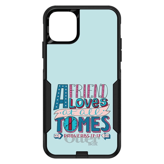 DistinctInk OtterBox Commuter Custom Case for Apple iPhone 11 Pro (5.8" Screen) - Friend Loves at All Times - Wireless Charging Compatible
