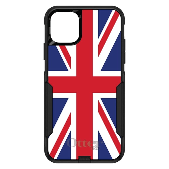 DistinctInk Case for iPhone 11 PRO (6.1" Screen) - OtterBox Commuter Custom Black Case - Red White Blue British Flag UK - Show Your Love of the UK