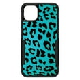 thumbnail image 1 of DistinctInk Case for iPhone 11 PRO (6.1" Screen) - OtterBox Commuter Custom Black Case - Teal Black Leopard Skin Spots, 1 of 2