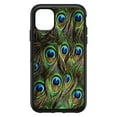 thumbnail image 1 of DistinctInk Case for iPhone 11 PRO (6.1" Screen) - OtterBox Symmetry Custom Black Case - Peacock Feathers - Animal Print, 1 of 2