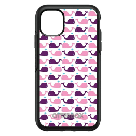 DistinctInk OtterBox Symmetry Custom Case for Apple iPhone 11 Pro (5.8" Screen) - Cartoon Whales - Slim Profile Design