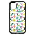 thumbnail image 1 of DistinctInk Case for iPhone 11 PRO (6.1" Screen) - OtterBox Symmetry Custom Black Case - Summer Graphics - Flamingo Pineapple Sun Glasses, 1 of 2