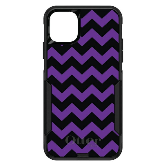 DistinctInk OtterBox Commuter Custom Case for Apple iPhone 11 Pro Max (6.5" Screen) - Chevron Stripes Pattern - Raised Bezel Screen Guard