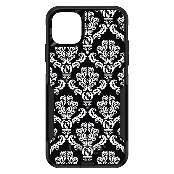 DistinctInk OtterBox Commuter Custom Case for Apple iPhone 11 Pro Max (6.5" Screen) - Floral Damask Pattern - Raised Bezel Screen Guard
