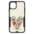 thumbnail image 1 of DistinctInk Case for iPhone 11 Pro MAX (6.7" Screen) - OtterBox Commuter Custom Black Case - Spring Collection - Floral Heart Green Red, 1 of 2