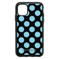 thumbnail image 1 of DistinctInk OtterBox Symmetry Custom Case for Apple iPhone 11 Pro Max (6.5" Screen) - Black Blue Polka Dots - Wireless Charging Compatible, 1 of 2