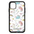 thumbnail image 1 of DistinctInk Case for iPhone 11 Pro MAX (6.7" Screen) - OtterBox Symmetry Custom Black Case - Unicorn Rainbow Wand Pattern - White, 1 of 2