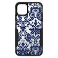 thumbnail image 1 of DistinctInk Case for iPhone 12 / 12 PRO (6.1" Screen) - OtterBox Commuter Custom Black Case - Blue Grey Damask, 1 of 2